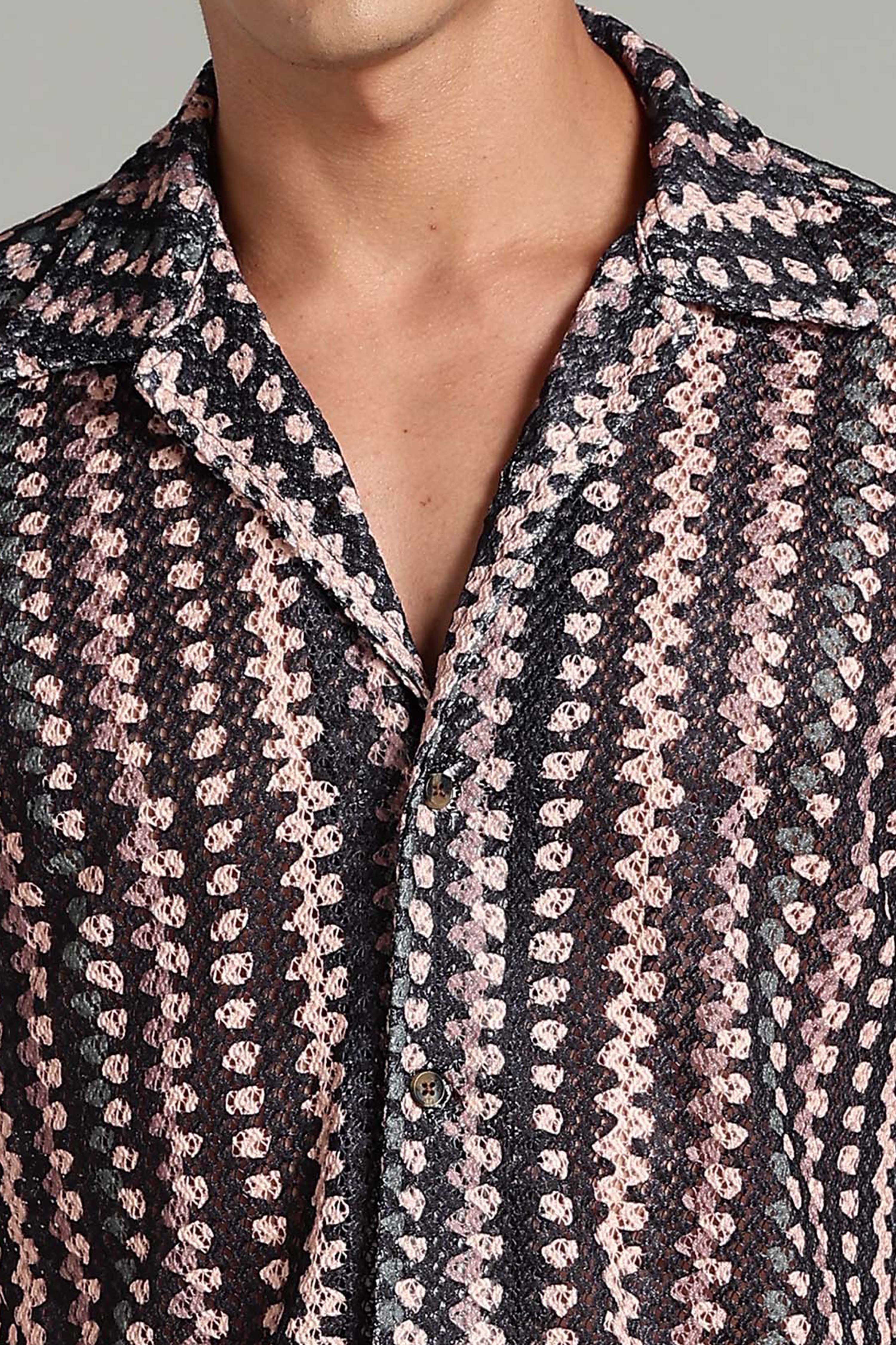 SMOKE CORCHET ABSTRACT SHIRT